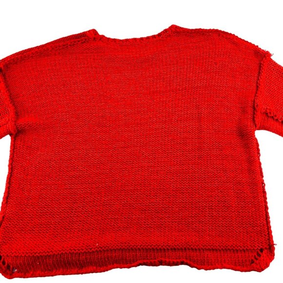 Easel Womens Loose Knit Red Sweater M/L Cotton Polyester Blend - Picture 5 of 5